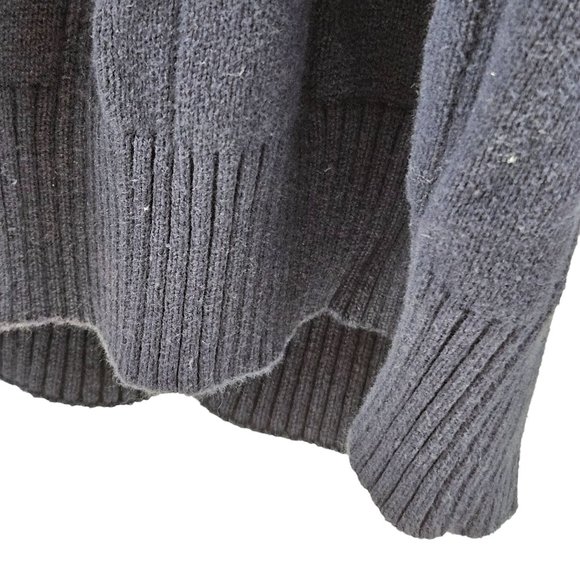 John Ashford Sweater Womens Size L Navy Cable Knit Cotton Round Neck Pull Over - Picture 7 of 7